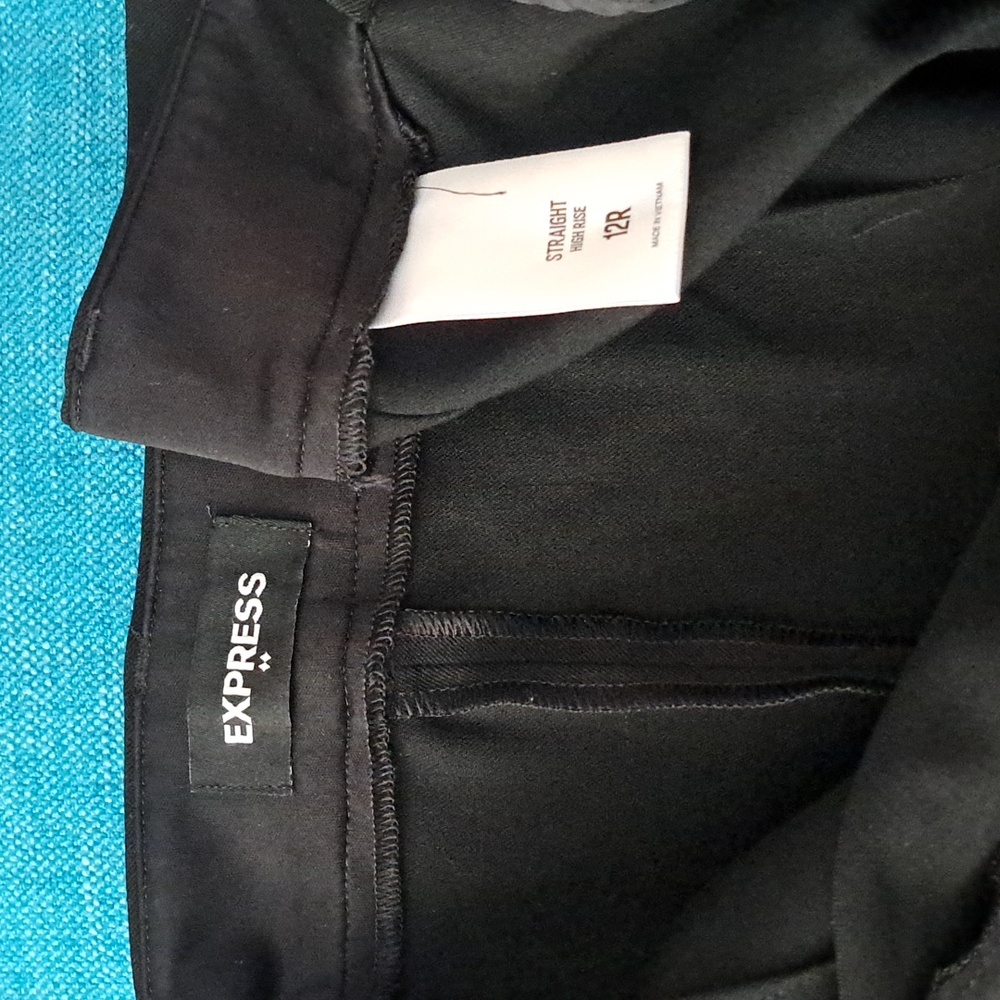 Express Womens Classic Black Dress Pants Size 12 Straight High Rise - Picture 4 of 7